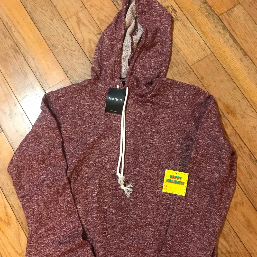 NWT, Forever 21 Burgundy Athletic Hoodie, M